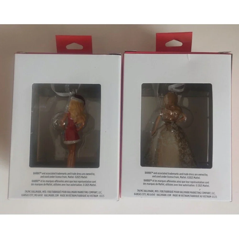 Lot of Hallmark Barbie Santa Holiday Barbie Christmas Tree Ornaments Decorations